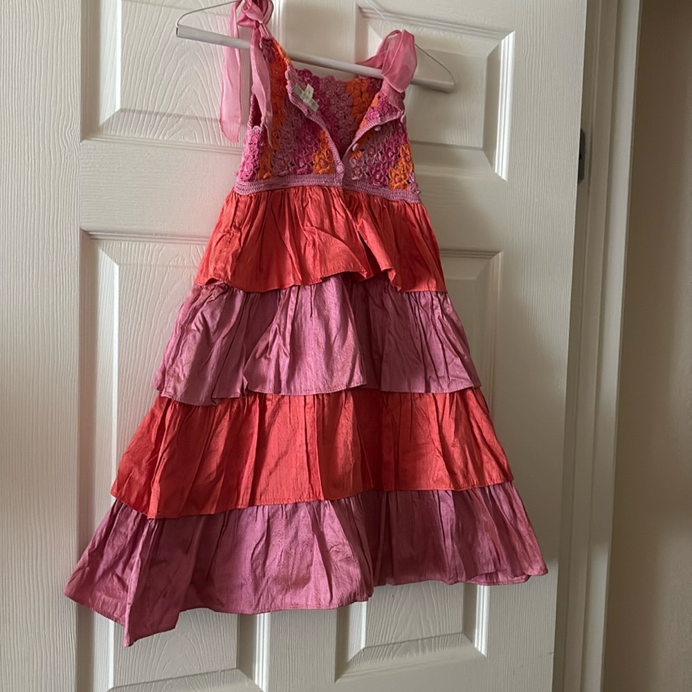 Girl’s Formal Fancy Tiered Dress
Pink/Plum/Coral/Lilac Embroidered/Silk ties
